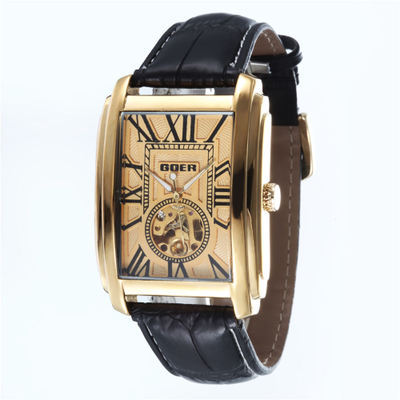 European And American Leisure Square Automatic Men's Hollow Out Machine