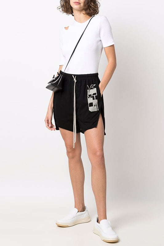 Double Line New Streamer Mid-rise Cotton Shorts