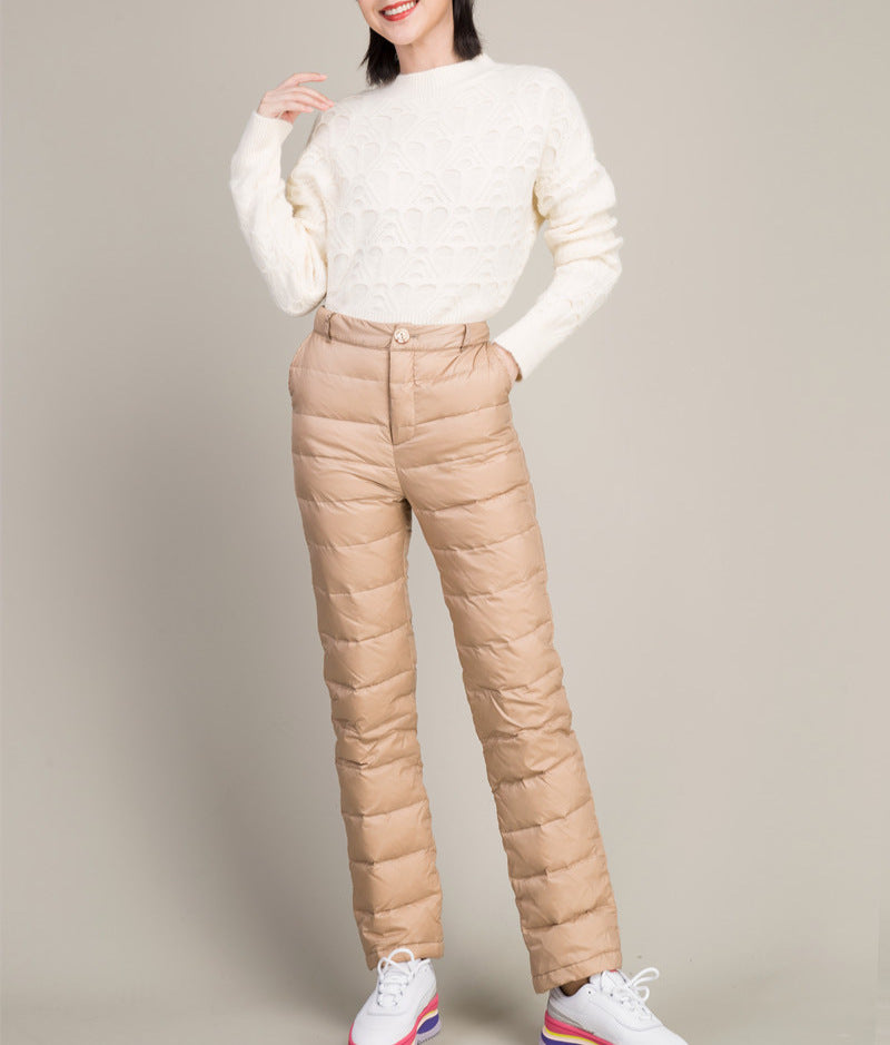 Middle-aged And Elderly Women's Outer Wear High Waist Down Pants