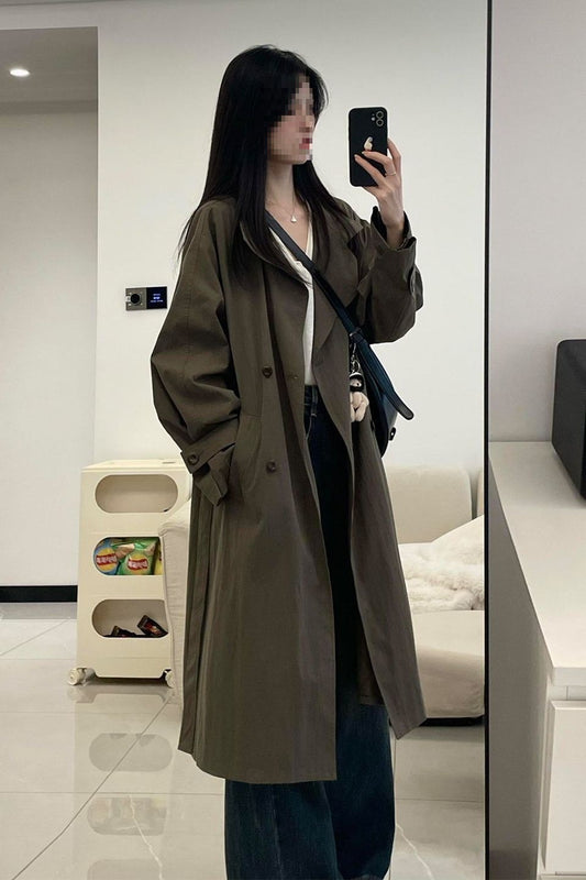 Korean Style Mid-length Trench Coat