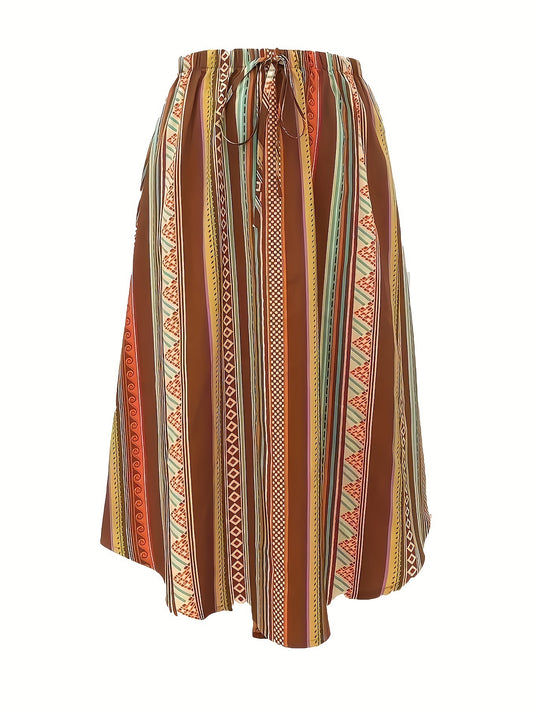 Women's National Fashion Casual Striped Skirt