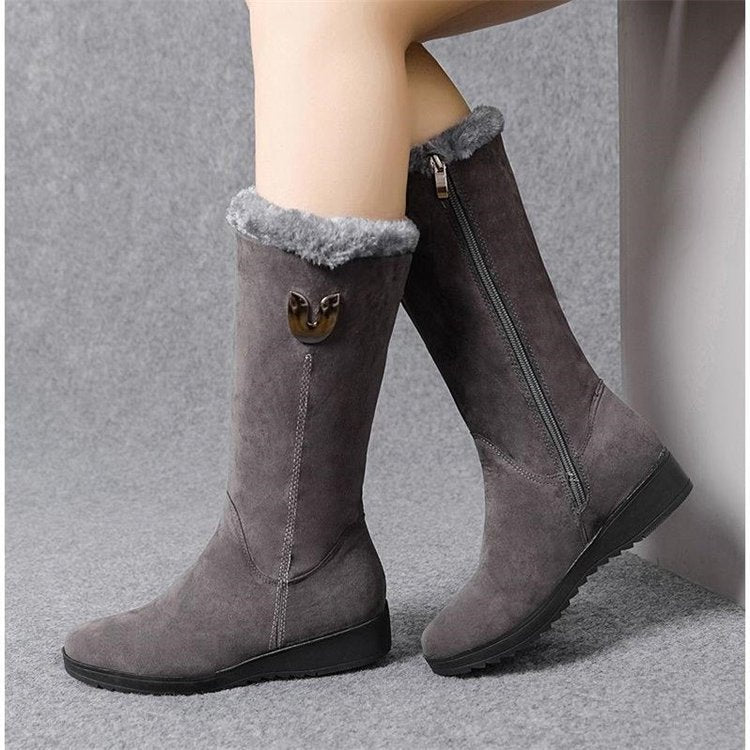 New Velvet Thickened Mid-tube Non-slip And Warm Martin Boots