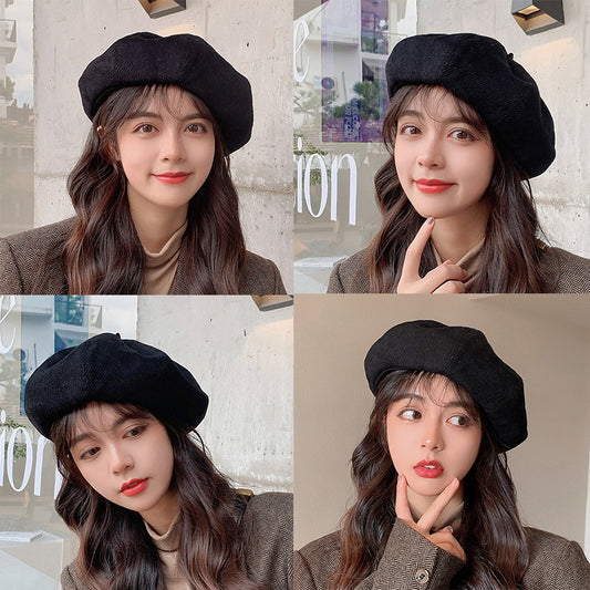 Small Face Pumpkin Octagonal Hat Corduroy