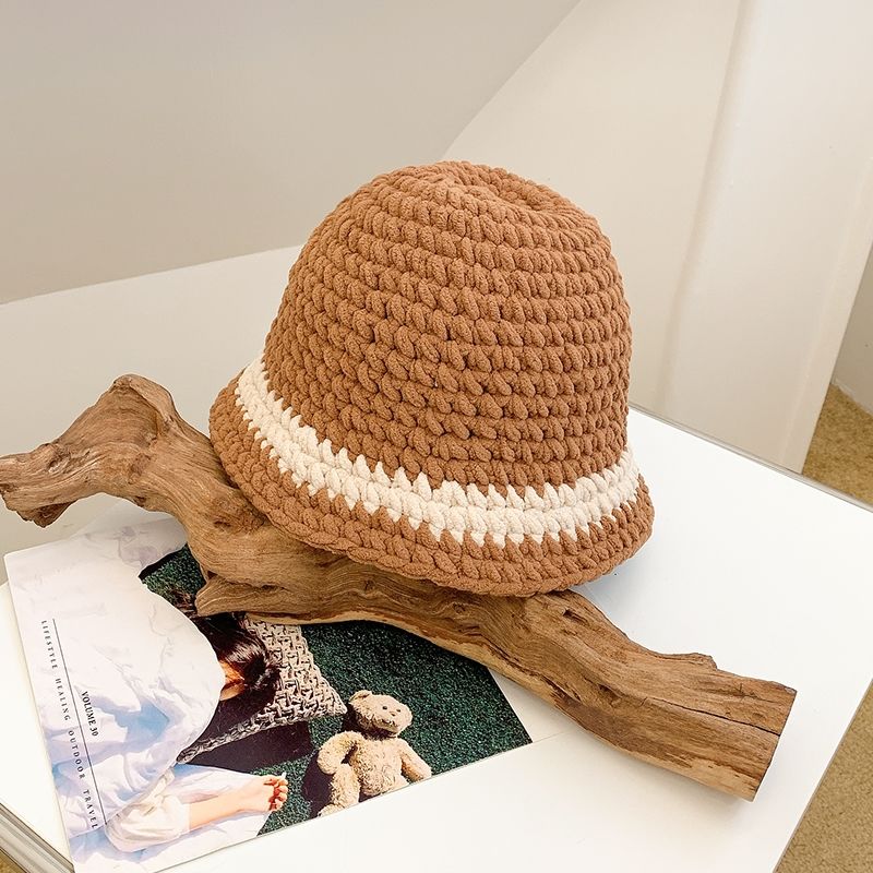 Women's Thick Wool All-match Large Head Circumference Sunshade Bucket Hat