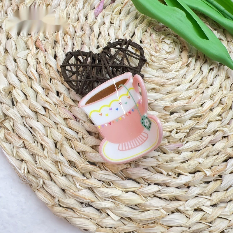 Sweet Coffee Cup Flower Barrettes