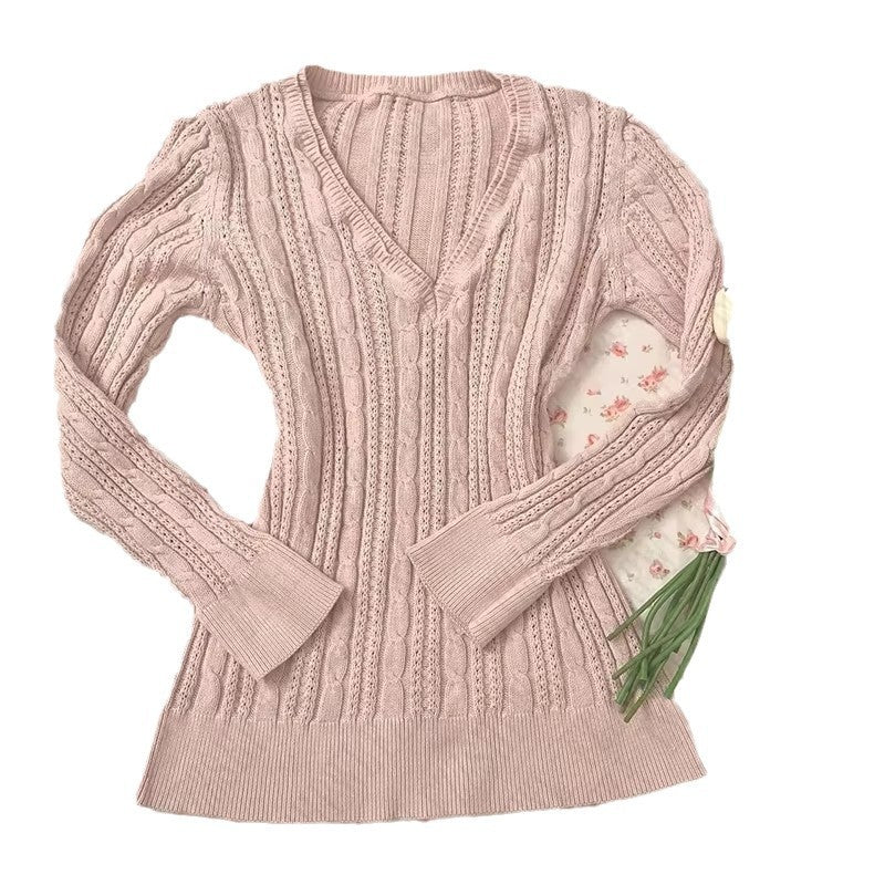 Gentle Simple All-match Long Sleeves Sweater For Women