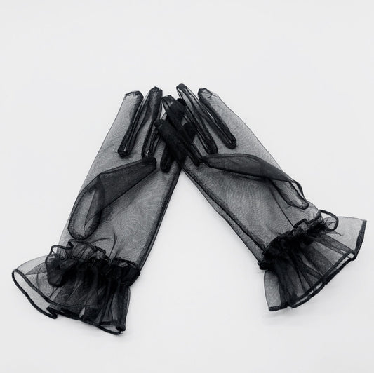 Bridal Wedding Dress Evening Gown Gloves Ruffle