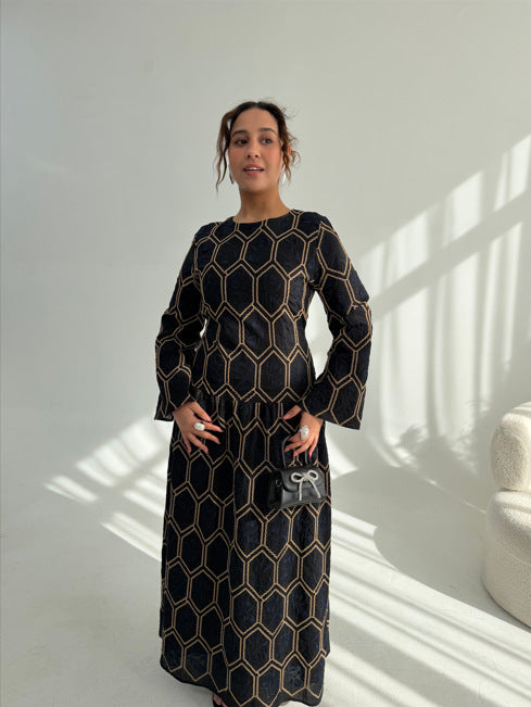 Middle Eastern 3D Embroidered Dress