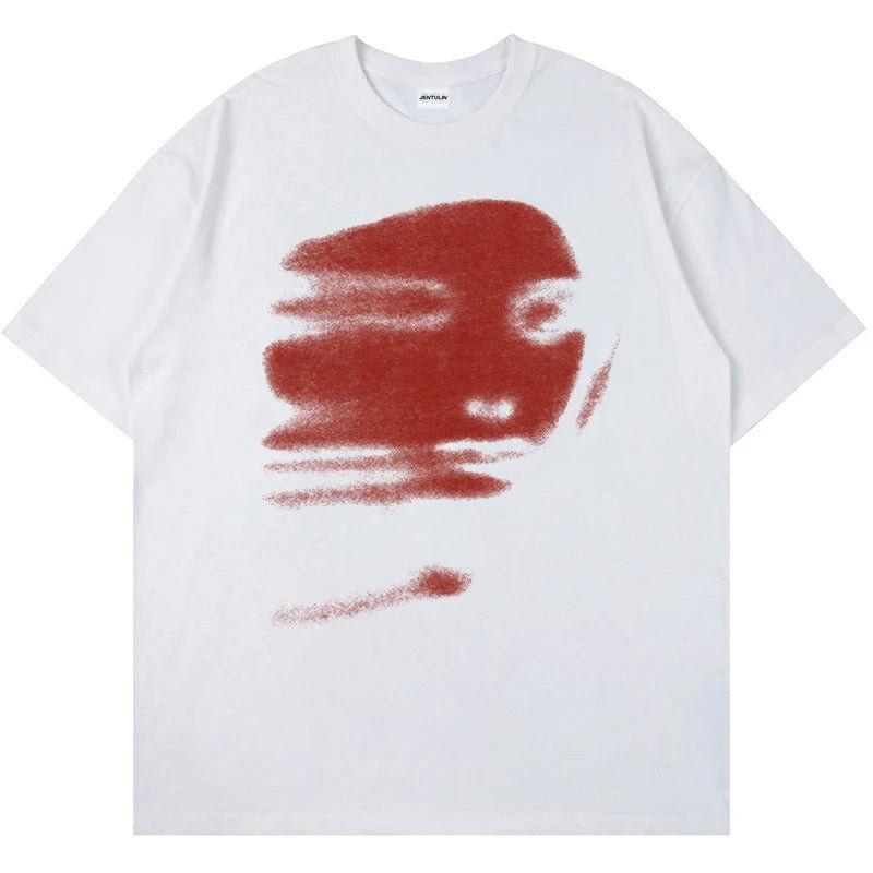 Sommer løs kortærmet T-shirt til mænd og kvinder med rund hals