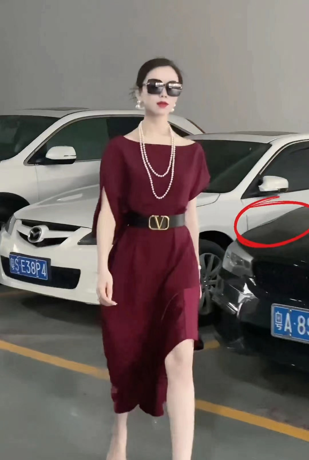 European Red High-end Temperament Dress