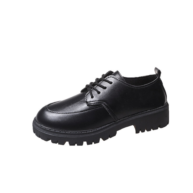 Plus Size Platform Snøresko Loafers i Læder til Kvinder