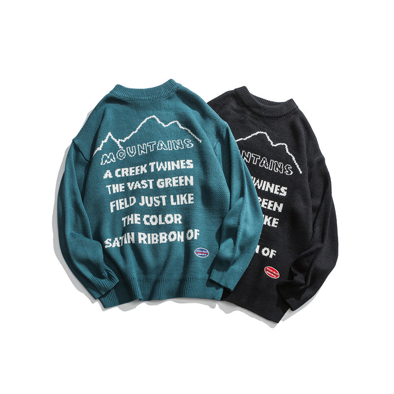 Korean Style Letter Couple Bf Sweater Men