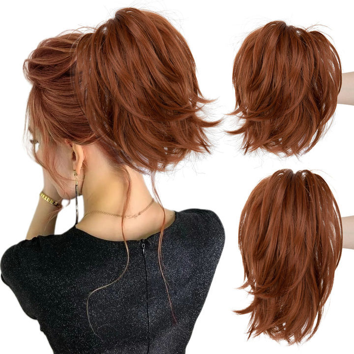 Wig Female Ponytail Short Grip Curly Hair