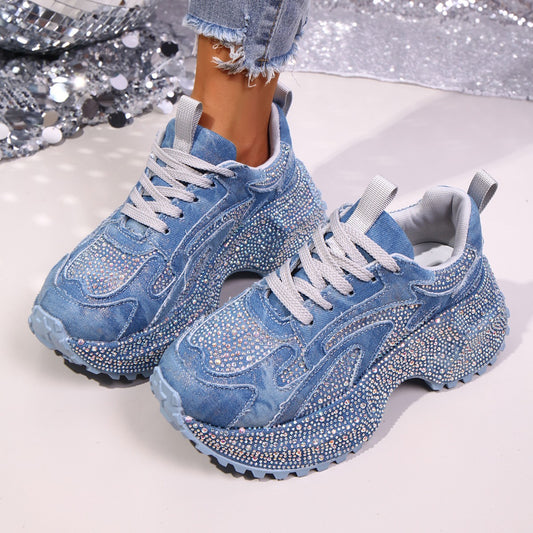 Womens Stylish Versatile Height-increasing Thick-soled Casual Sneakers