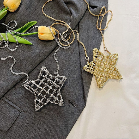 Classic Style Hollow Metal Star Bag Single Shoulder Crossbody Female