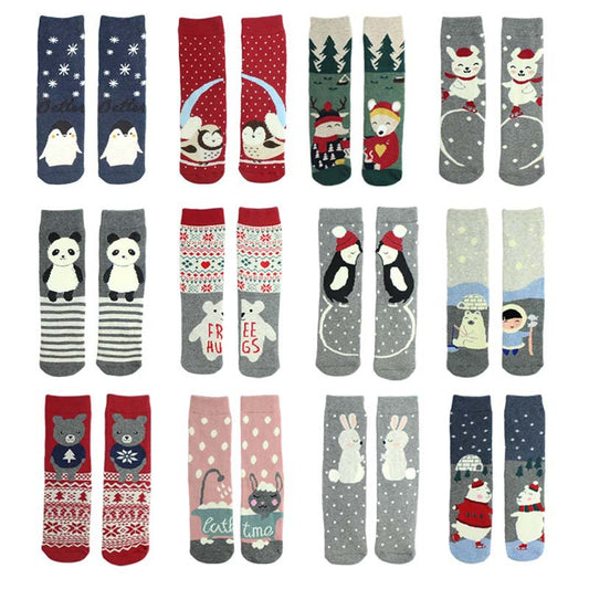 Cartoon Straight Terry Women's Socks Thickened And Warm