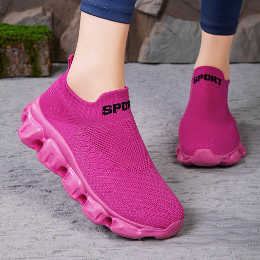 Fly-knit Socks Shoes Soft Bottom Slip On Lovers Shoes