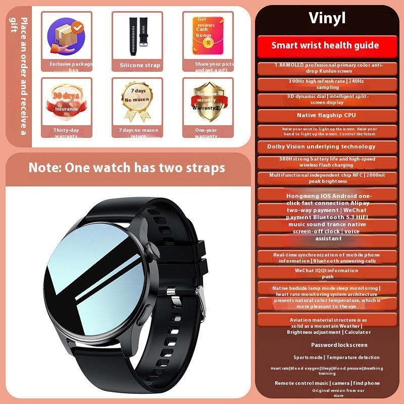 Smartwatch Bluetooth-opkald Puls Blodtryk Multifunktion