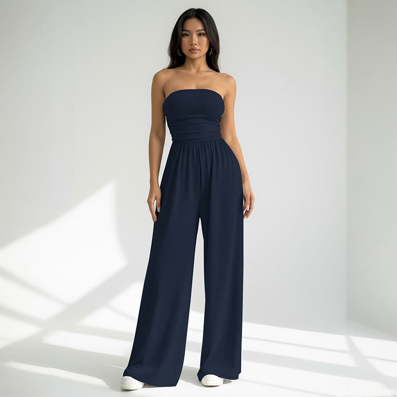 Stretchy Loose Wide Leg Jumpsuit Pants