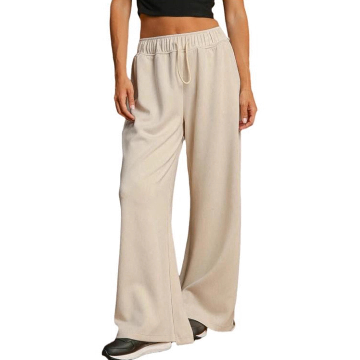 Simple Style Drawstring Women's Wide-leg Casual Pants