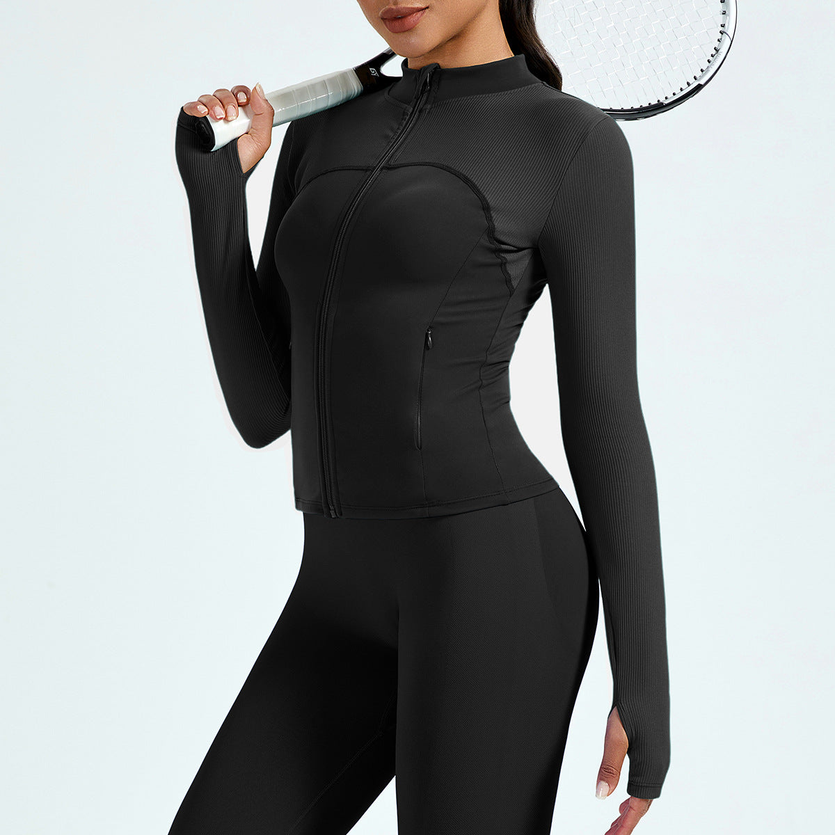 Running Training Yoga Jacket With A Stand-up Collar, Fitness Top