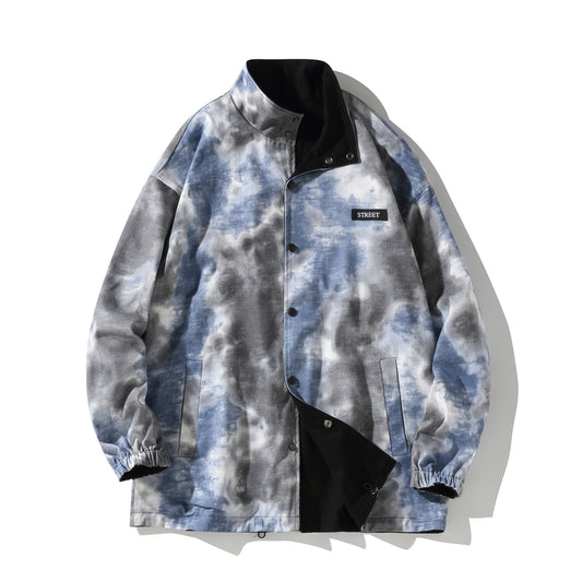 Both Sides Wear Bf Wind Tie-dye Jacket Jacket Baseball Uniform Autumn