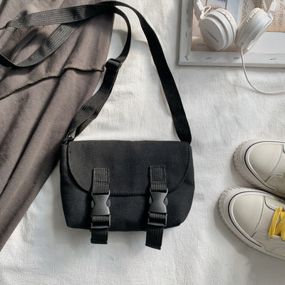 Women's Simple Tooling Messenger Canvas Bag
