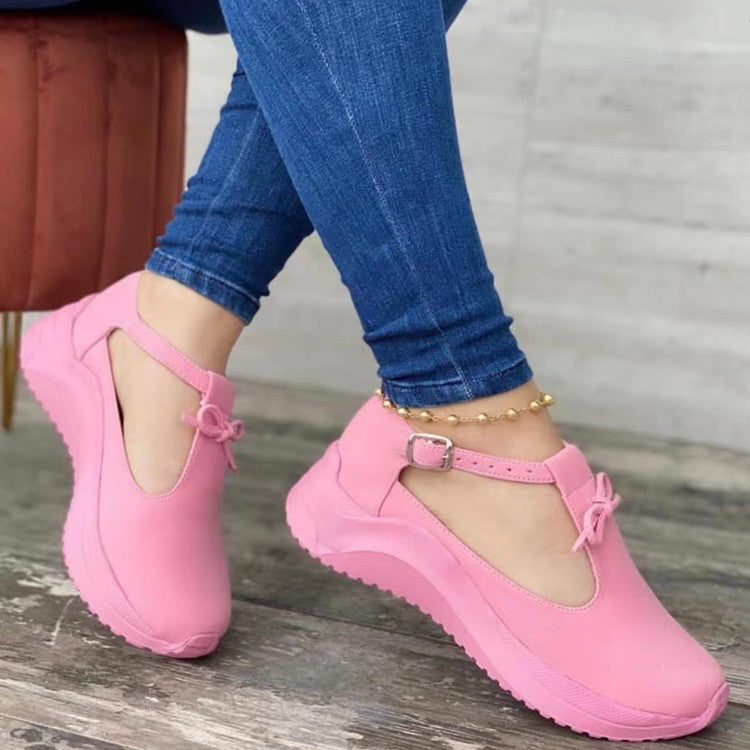 Women's Fashion Casual One Word Buckle Single Shoes