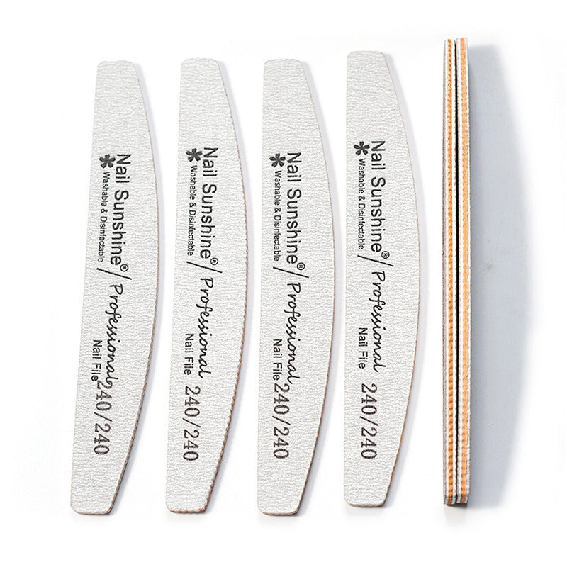 Half-moon Shaped Nail File, Gray Nail File, High-end Washable Nail File, Non-shedding Sanding Nail File.