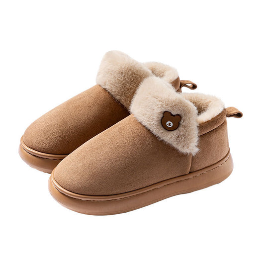Thick Bottom And Warm Keeping Plus Velvet Bag With Confinement Woolen Slipper