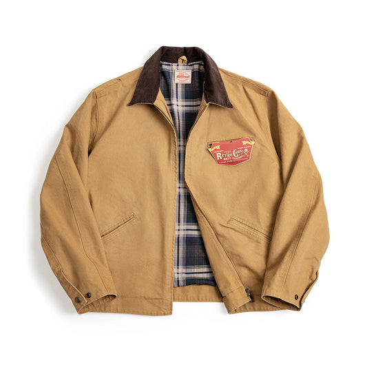 Canvas Turn-down Collar Coat Men's Autumn
