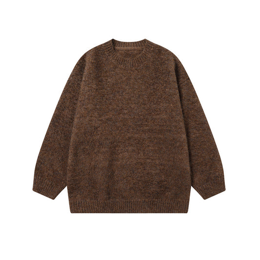 Trendy Minimalist Solid Color Round Neck Knitted Sweater For Men And Women