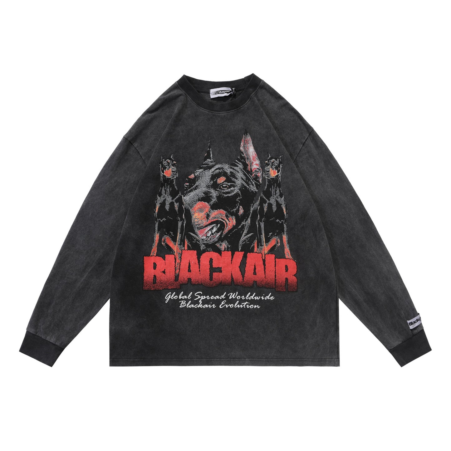 Washed And Distressed Couples Long-sleeved T-shirt