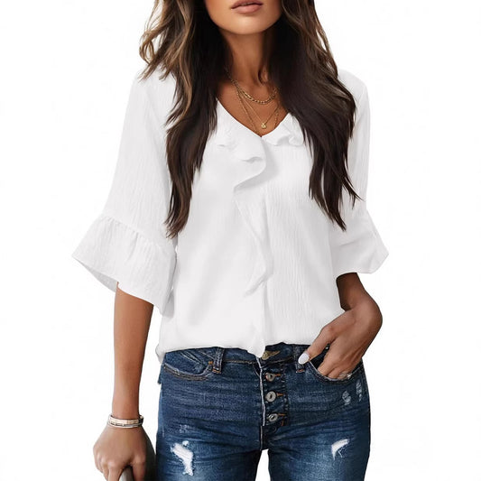 Stylish And Minimalist Womens Short Sleeve Top