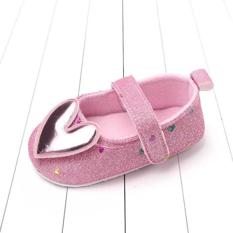 Autumn New Girls Baby Toddler Shoes Sequined Love Princess Shoes