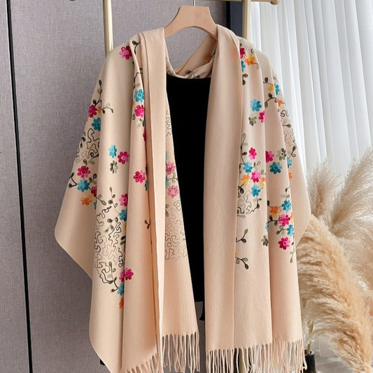 Women's Versatile Long Tassel Scarf