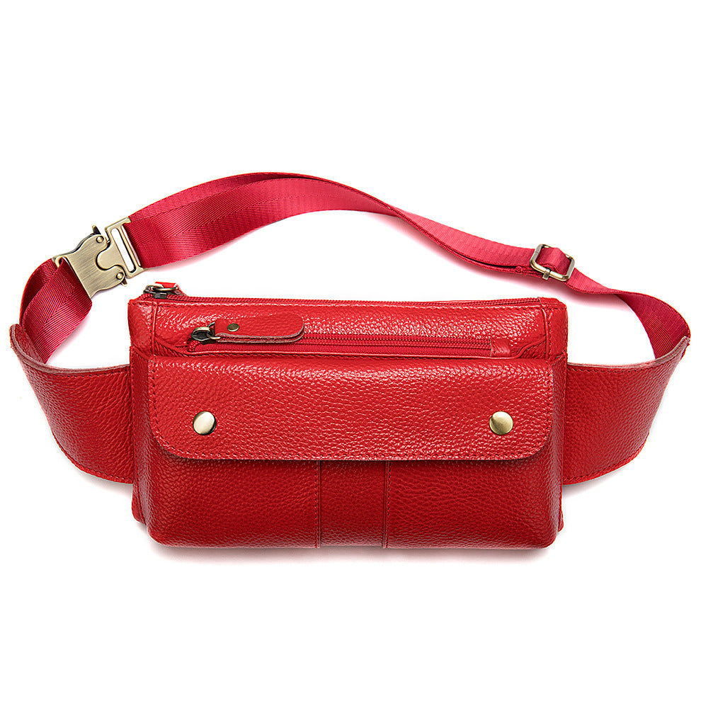 Leather men's belt bag