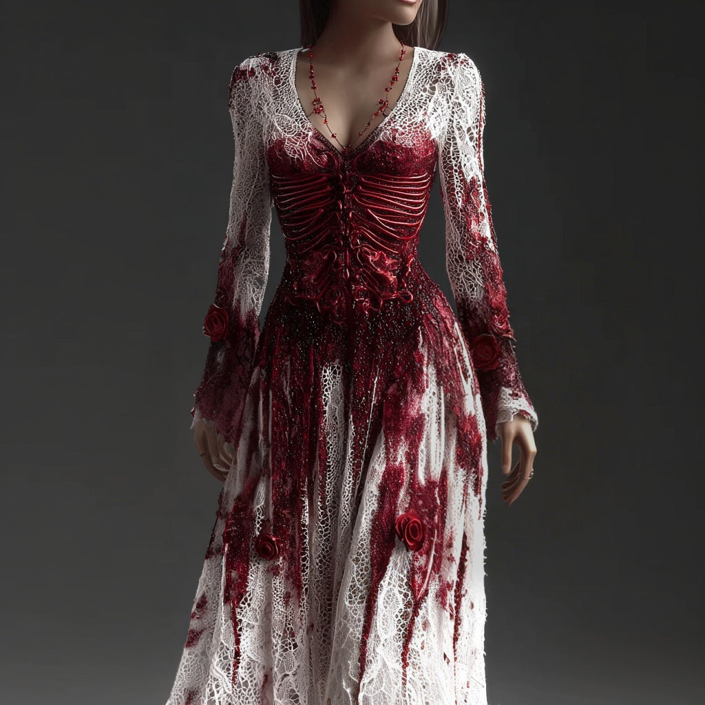 Digital Printed American Fashion Halloween Witch Dress