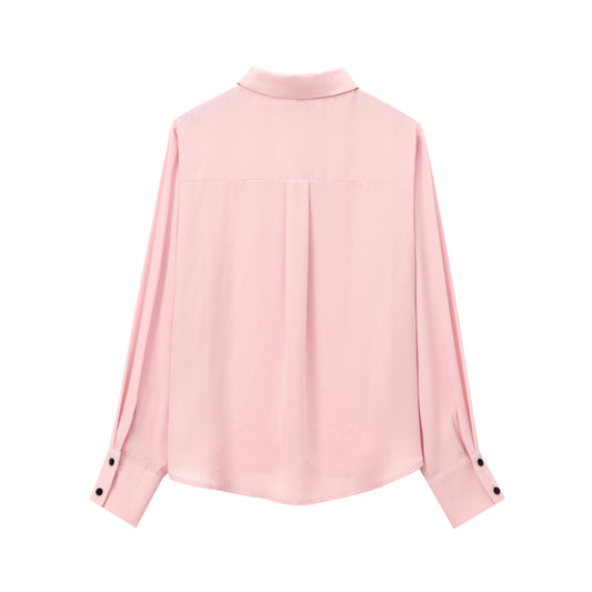 Autumn Beauty Outfit Velvet Bow Decorated Shirt