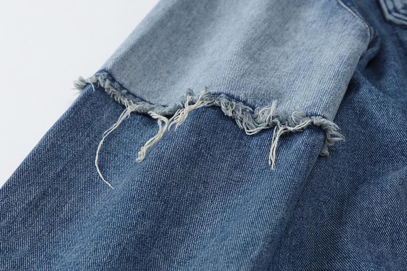 Spring And Autumn Patchwork Contrast Shirt Loose Korean Style Top