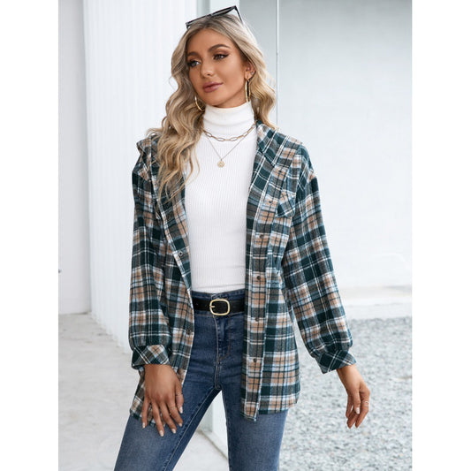 Casual Cardigan Plaid Shirt Jacket