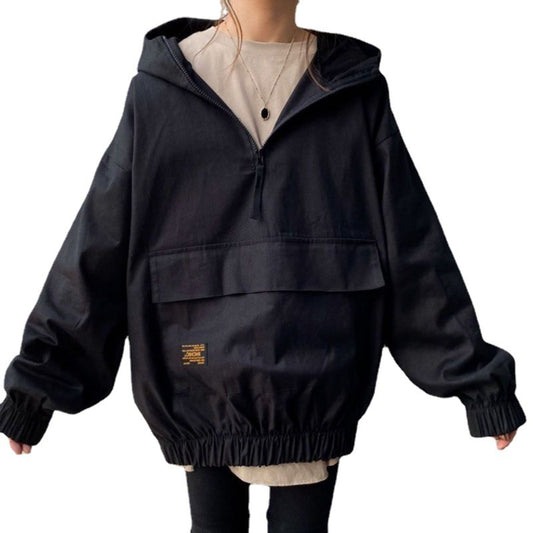 Autumn Women's Long Sleeve Casual Loose Hooded Jacket