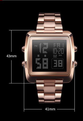 Fashion Men's Electronic Sport Watch Waterproof Stainless Steel Belt 9