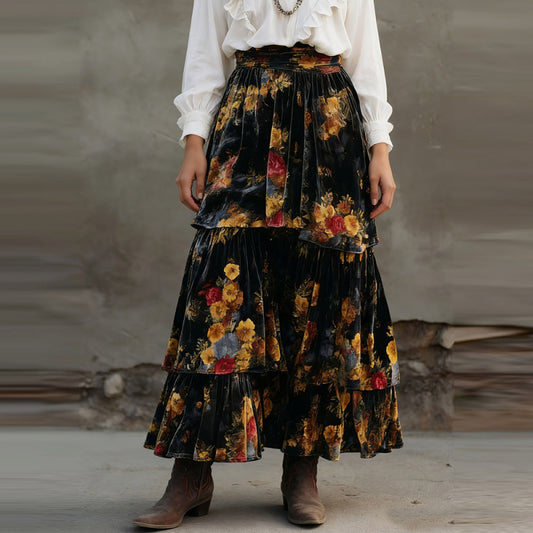 Retro High-waisted Skirt For Women