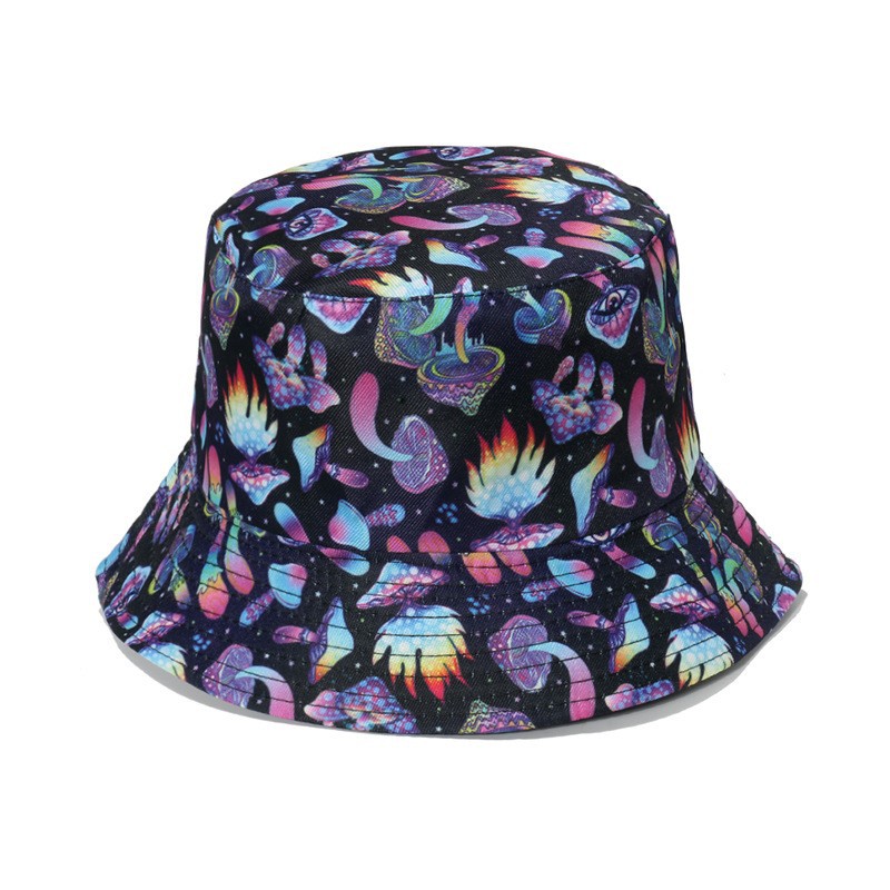 Kvinders fashionable bøllehat med print og solskærm