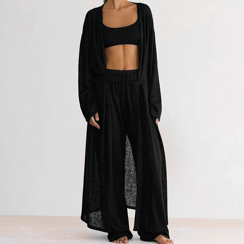 New Soft And Comfortable Long-sleeve Knit Underwear Set Of Three