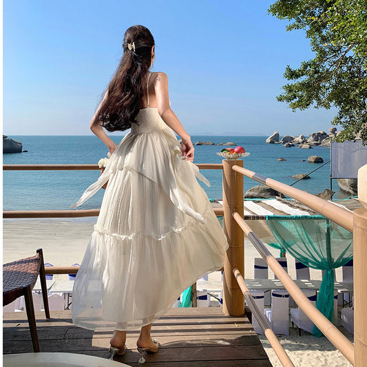 Dopamine Apricot Camisole Dress Womens Wear