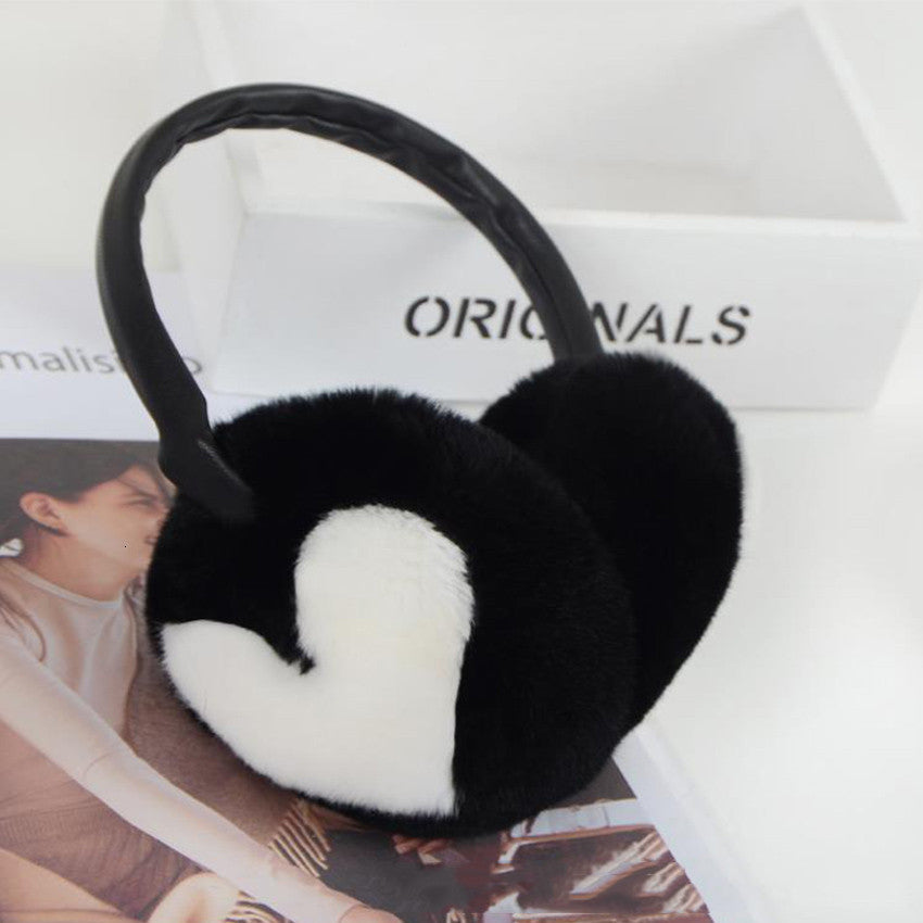 Women's Winter Simple Warm Rex Rabbit Fur Earmuffs