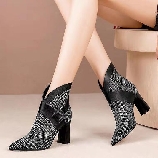 European And American Style Short Boots High-heel Fashion Warm Women's Boots