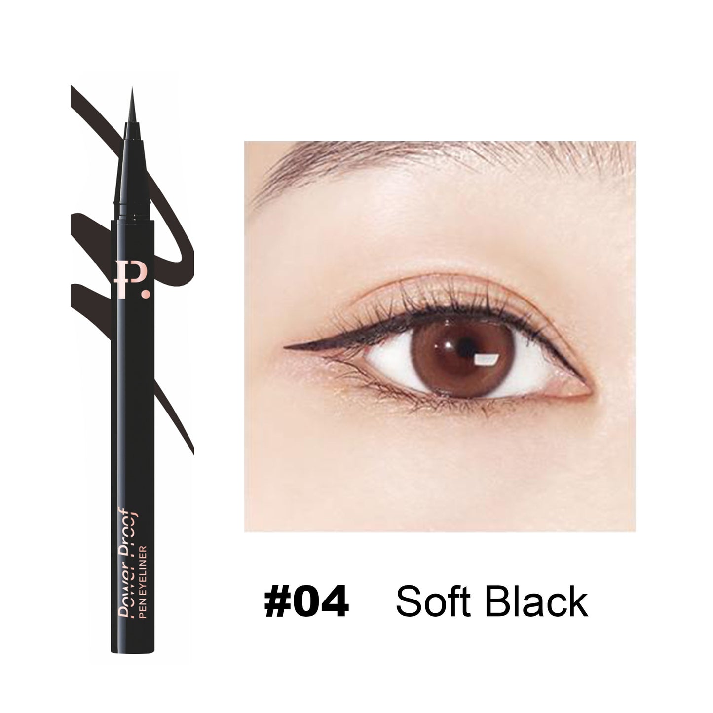Fiber-tip Eyeliner Pen With Soft Brush Tip Waterproof Long-lasting And Smudge-proof
